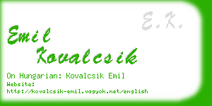 emil kovalcsik business card
